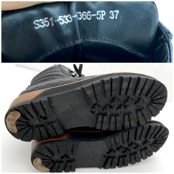 Am AImeini Studded Lace up Lambskin Leather Biker Boot in Black - Picture 9 of 12